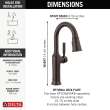 9984-RB-DST Renaldi 8.81-in x 2.81-in x 14.44-in Single-Handle Pull-Down Bar and Prep Faucet, Venetian Bronze