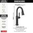 9984TL-BL-DST Renaldi 8.81-in x 2.81-in x 15.00-in Touch2O Bar and Prep Faucet with Touchless Technology, Matte Black