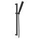 51140-BL Universal Showering Components H2Okinetic Hand Shower 1.75 GPM w/Slide Bar 4S, Matte Black