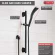 51579-BL Universal Showering Components Single-Setting H2Okinetic Slide Bar Hand Shower