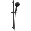 51584-BL Universal Showering Components 7-Setting Slide Bar Hand Shower with Cleaning Spray, Matte Black