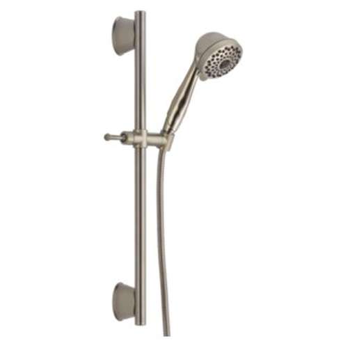 51589-SS Universal Showering Components 7-Setting Slide Bar Hand Shower, Stainless