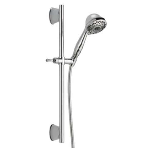 51589Universal Showering Components 7-Setting Slide Bar Hand Shower, Chrome