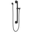 51600-BL Universal Showering Components Adjustable Slide Bar / Grab Bar Assembly with Elbow, Matte Black