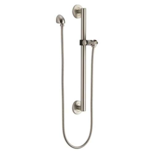 51600-SS Universal Showering Components Adjustable Slide Bar / Grab Bar Assembly with Elbow, Stainless
