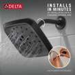52460-BL Universal Showering Components H2Okinetic 4-Setting Shower Head with UltraSoak, Matte Black