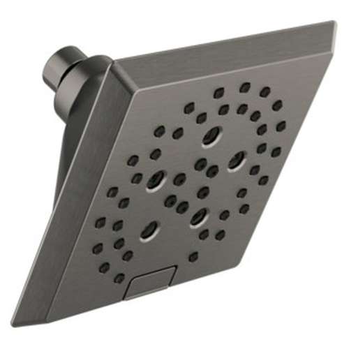 52664-KS-PR Universal Showering Components H2Okinetic 5-Setting Angular Modern Raincan Shower Head, Lumicoat Black Stainless