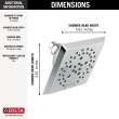 52664-PR Universal Showering Components H2Okinetic 5-Setting Angular Modern Raincan Shower Head, Lumicoat Chrome