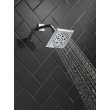 52664Universal Showering Components H2Okinetic 5-Setting Angular Modern Raincan Shower Head, Chrome