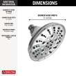 52669-PR Universal Showering Components H2Okinetic 5-Setting Traditional Raincan Shower Head, Lumicoat Chrome