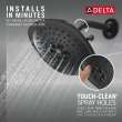 52686-BL Universal Showering Components H2Okinetic R 3-Setting Raincan Shower Head, Matte Black