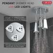 57140-25-L Universal Showering Components H2Okinetic Pendant Raincan Shower Head with LED Light, Chrome