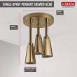 57140-CZ25-L Universal Showering Components H2Okinetic Pendant Raincan Shower Head with LED Light, Champagne Bronze