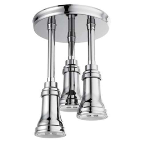 57190-25-L Universal Showering Components H2Okinetic Pendant Raincan Shower Head with LED Light, Chrome