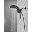 58680-BL Universal Showering Components HydroRain H2Okinetic 5-Setting Two-in-One Shower Head, Matte Black