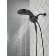 58680-BL Universal Showering Components HydroRain H2Okinetic 5-Setting Two-in-One Shower Head, Matte Black