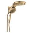 58680-CZ Universal Showering Components HydroRain H2Okinetic 5-Setting Two-in-One Shower Head, Champagne Bronze