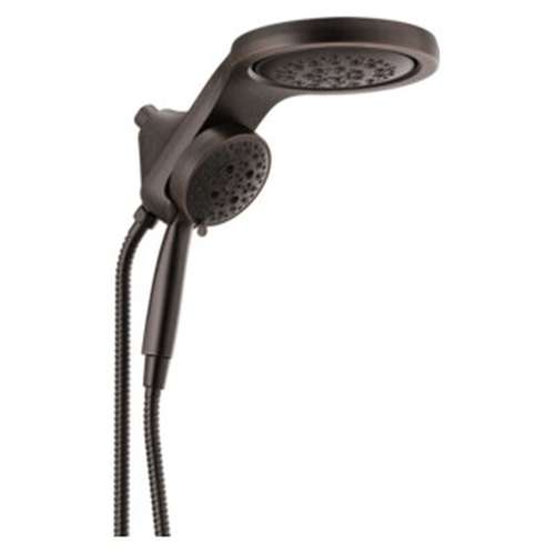 58680-RB Universal Showering Components HydroRain H2Okinetic 5-Setting Two-in-One Shower Head, Venetian Bronze