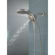 58680-SS-PR25 Universal Showering Components HydroRain H2Okinetic 5-Setting Two-in-One Shower Head, Lumicoat Stainless