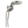 58680-SS-PR Universal Showering Components HydroRain H2Okinetic 5-Setting Two-in-One Shower Head, Lumicoat Stainless
