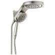 58680-SS-PR Universal Showering Components HydroRain H2Okinetic 5-Setting Two-in-One Shower Head, Lumicoat Stainless