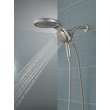58680-SS-PR Universal Showering Components HydroRain H2Okinetic 5-Setting Two-in-One Shower Head, Lumicoat Stainless