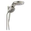 58680-SS Universal Showering Components HydroRain H2Okinetic 5-Setting Two-in-One Shower Head, Stainless
