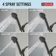 75413BL Universal Showering Components 4-Setting Hand Shower, Matte Black
