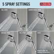 75511Universal Showering Components 5 Setting Hand Shower, Chrome