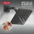RP101846BL Modern Square Showerhead, Matte Black