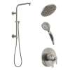 KSH-T17094-52433-SS Linden Round Emerge Shower Faucet Kit, Brushed Stainless