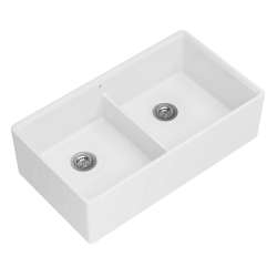 Etre(R) 36 in. Double Apron Kitchen Sink, Canvas White, D21180DB3620.415