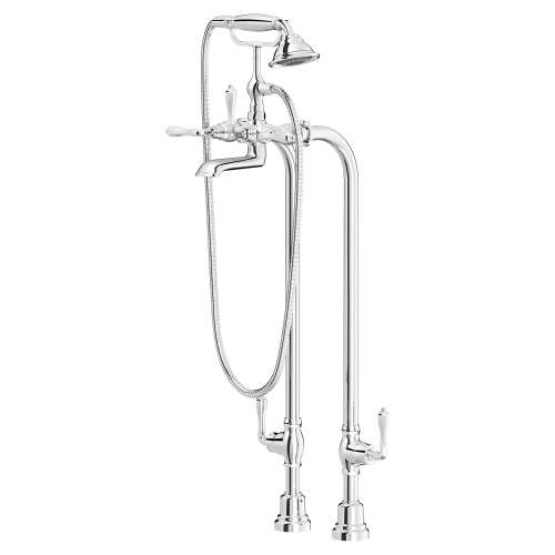 Traditional Floor Mount Bathtub Filler with Hand Shower and Lever Handles, D3510195C.100, D3510195C.100