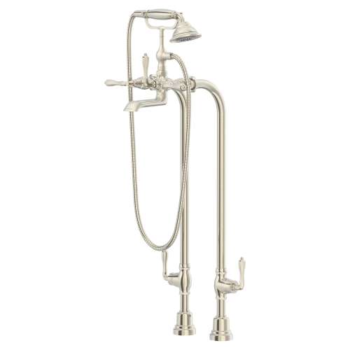Traditional Floor Mount Bathtub Filler with Hand Shower and Lever Handles, D3510195C.144, D3510195C.144
