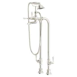 Traditional Floor Mount Bathtub Filler with Hand Shower and Lever Handles, D3510195C.150, D3510195C.150