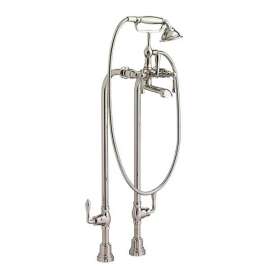 Transitional Floor Mount Bathtub Filler with Hand Shower and Lever Handles, D3510295C.150, D3510295C.150