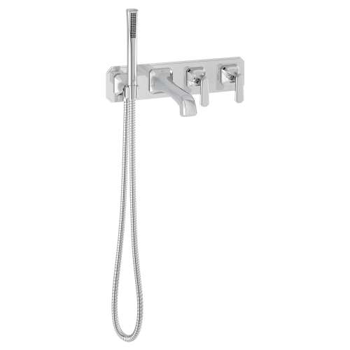 Belshire® 2-Handle Wall Mount Bathtub Faucet with Hand Shower and Lever Handles, D35170980-M