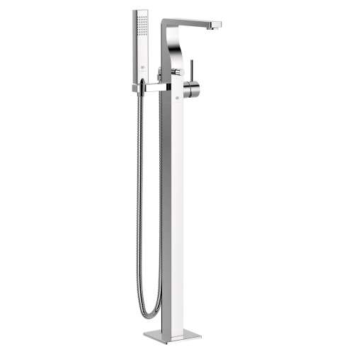 Equility® Square Floor Mount Bathtub Filler with Hand Shower and Lever Handle, D3590090C.100, D3590090C.100