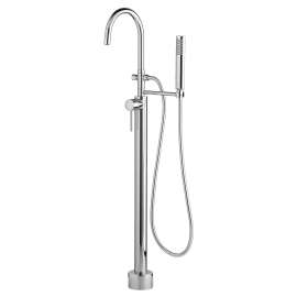 Equility® Round Floor Mount Bathtub Filler with Hand Shower and Lever Handle, D3590197C.100, D3590197C.100