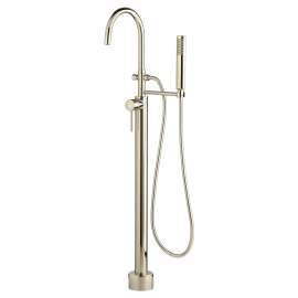 Equility® Round Floor Mount Bathtub Filler with Hand Shower and Lever Handle, D3590197C.150, D3590197C.150