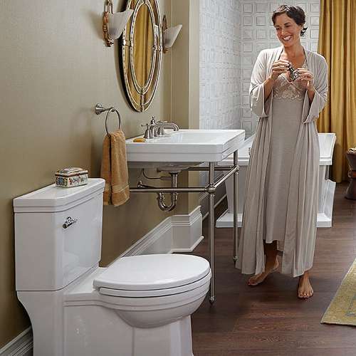 Two-Piece Round Front Toilet, in Canvas White