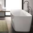 Slim Freestanding Soaking Tub, in Canvas White