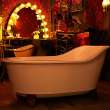 Freestanding Soaking Tub with Feet, in Canvas White / Weathered Oak