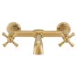 Wall Mount Bathroom Faucet with Cross Handles, in Satin Brass