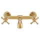 Wall Mount Bathroom Faucet with Cross Handles, in Satin Brass