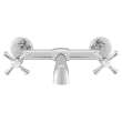 Wall Mount Bathroom Faucet with Cross Handles, in Polished Chrome