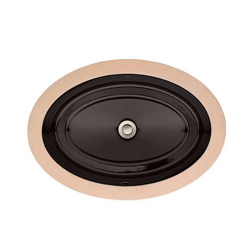 Oval Under Counter Bathroom Sink, in Black