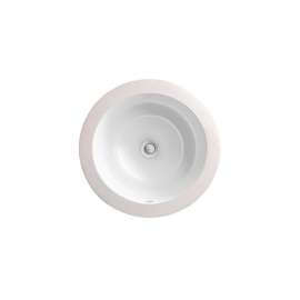 Petite Round Under Counter Bathroom Sink, in Canvas White