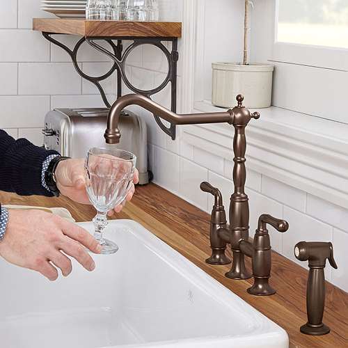 Bridge Kitchen Faucet, in Carbon Bronze
