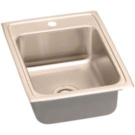 LRAD172250-CU Lustertone CuVerro Antimicrobial Copper Single Bowl Top Mount Sink